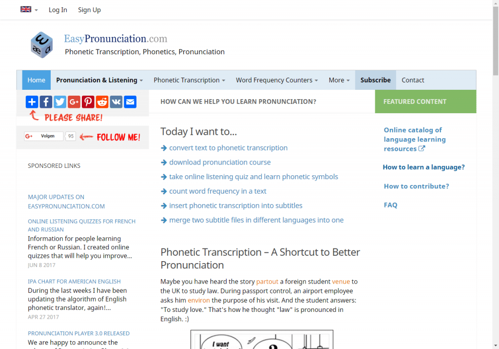 Taalapp/website Easypronunciation
