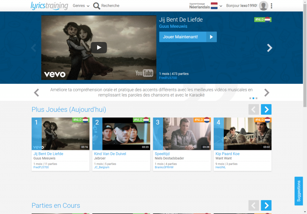 Taalapp/website Lyricstraining
