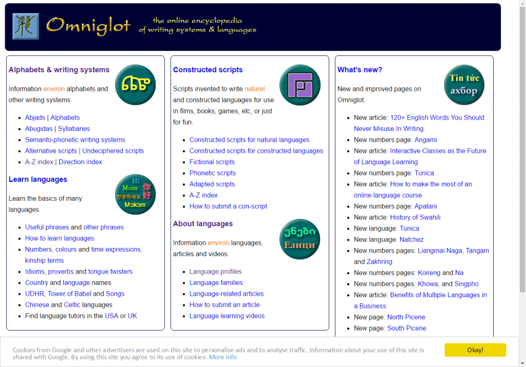 Taalapp/website Omniglot